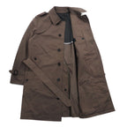 SANYO Solotex Military Trench Coat M Khaki Chin Strap Epaulette Belt Included
