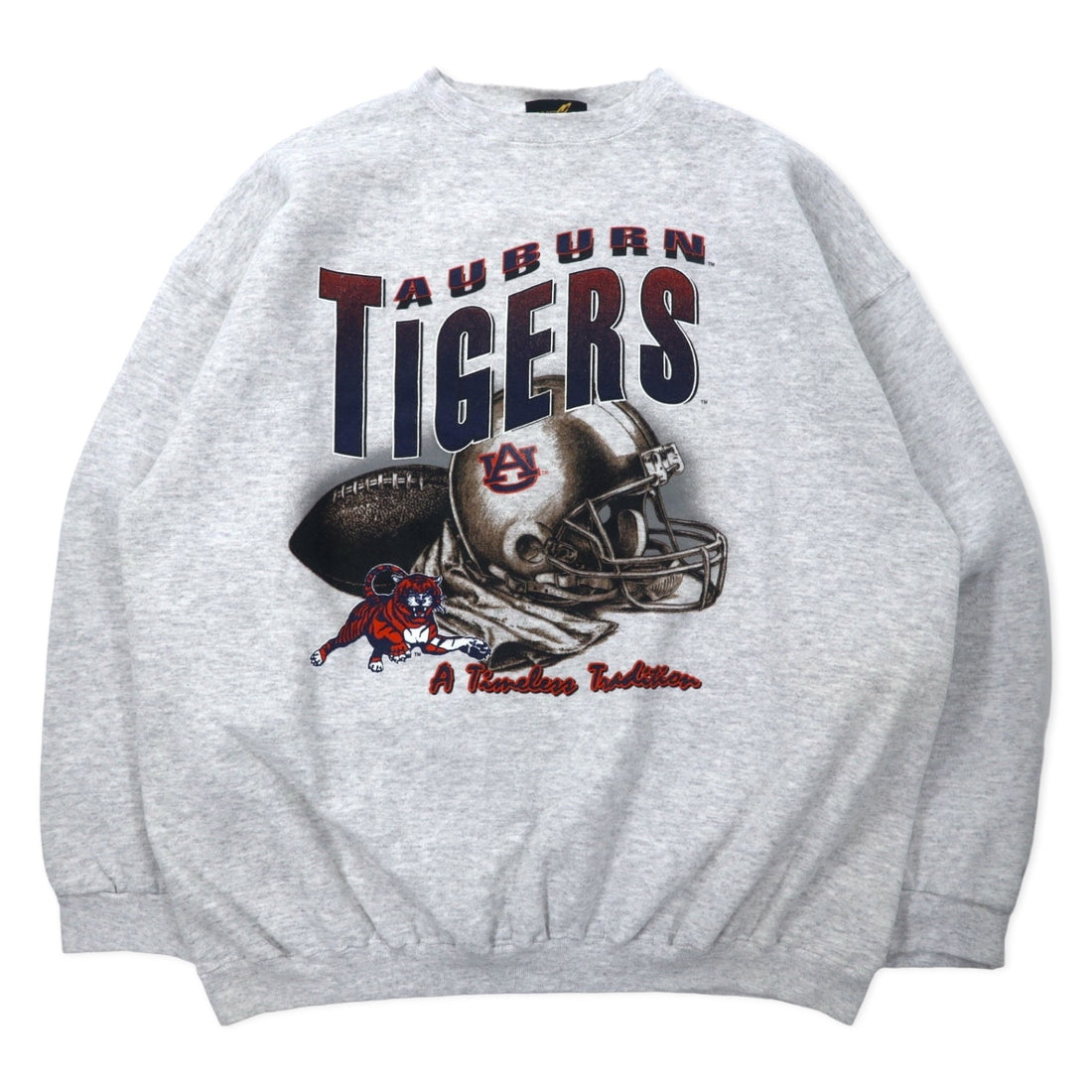日本然リトテ-古着オンライン-PURE MAGIC USA製 NFL プリント スウェット XL グレー コットン AUBURN TIGERS-PURE MAGIC USA Made NFL Print Sweatshirt XL Gray Cotton AUBURN TIGERS