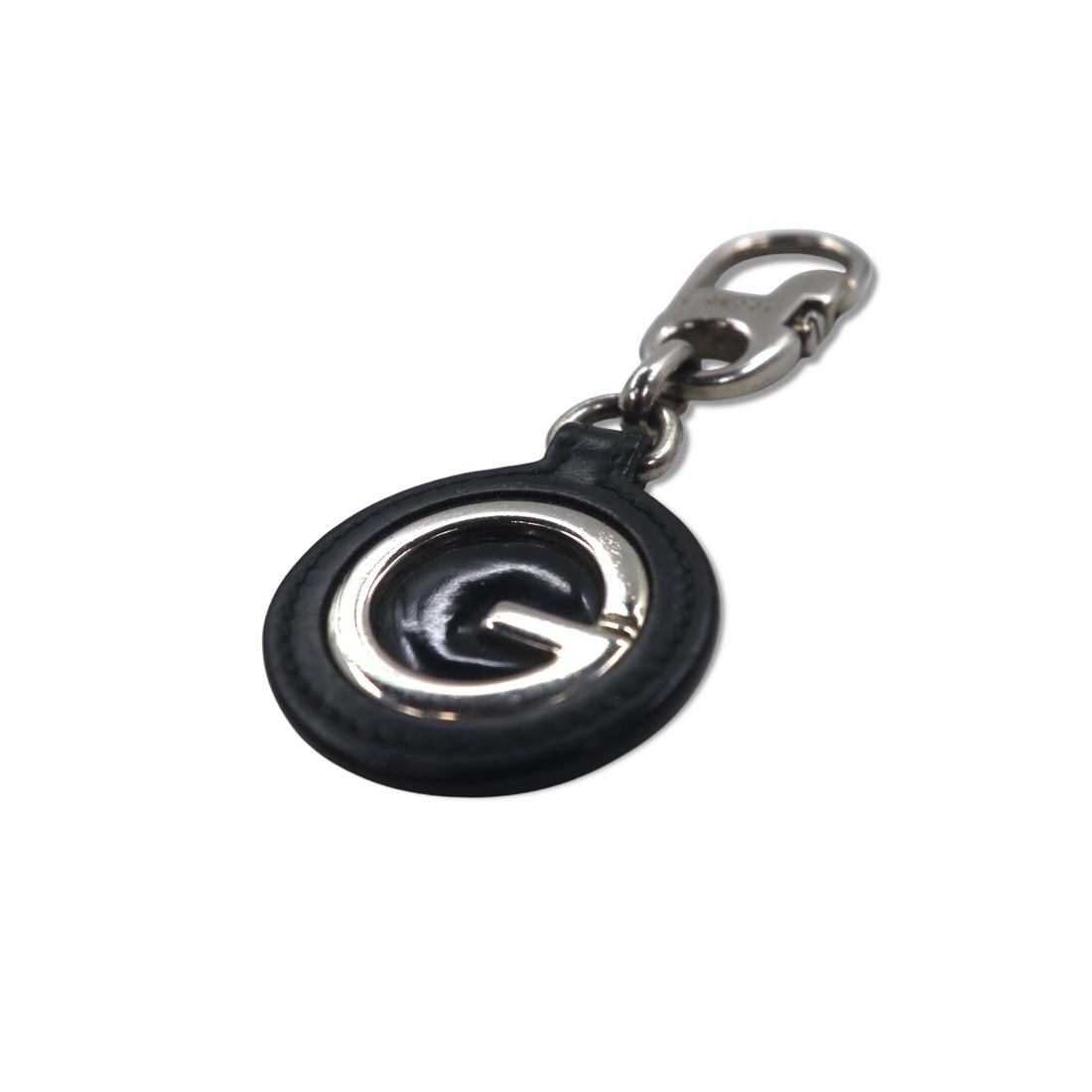 GUCCI Made in Italy Key Ring Key Holder Charm Leather G Logo