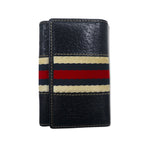 GUCCI Made in Italy Sherry Line 6-ring Key Case Navy Leather 154265 0959