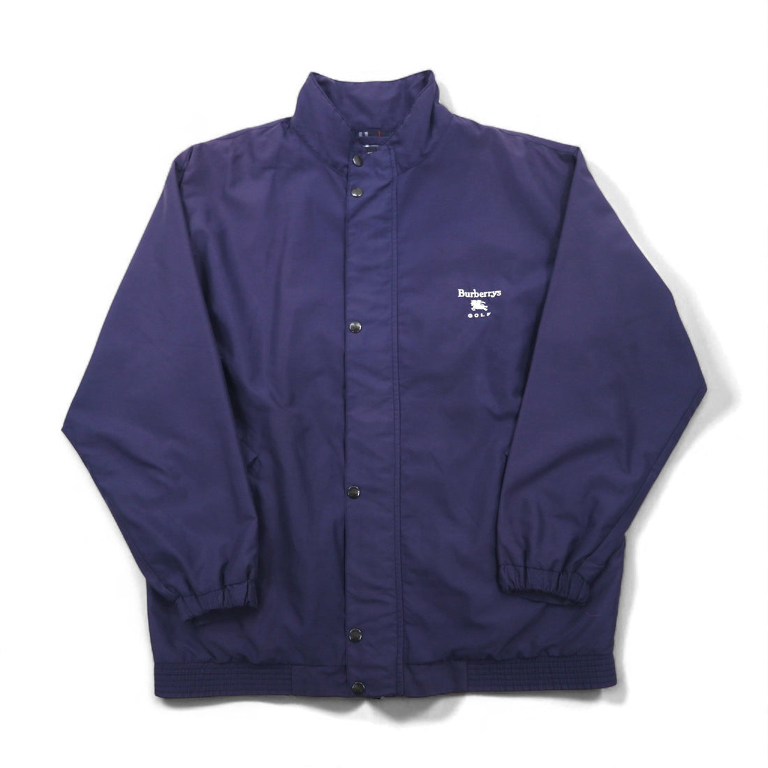 Burberry's GOLF Harrington Swing Top Jacket, Made in Portugal, Navy, Polyester, Nova Check Lining, Size L