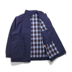 Burberry's GOLF Harrington Swing Top Jacket, Made in Portugal, Navy, Polyester, Nova Check Lining, Size L