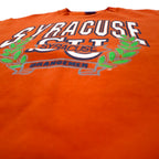 SAVVY by TRAU &amp; LOEVNER USA Made College Print Sweatshirt L Orange Cotton SYRACUSE