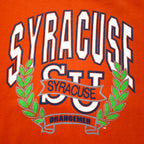 SAVVY by TRAU &amp; LOEVNER USA Made College Print Sweatshirt L Orange Cotton SYRACUSE