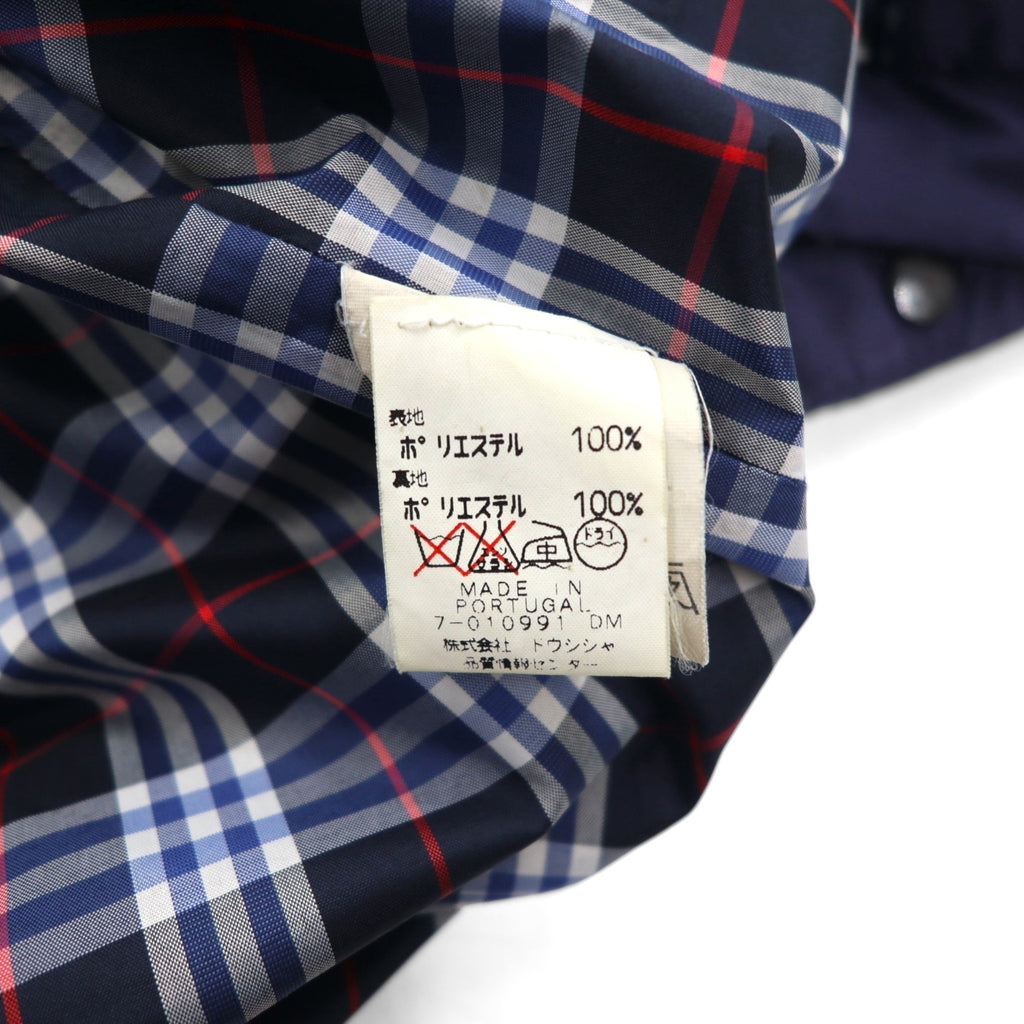 Burberry's GOLF Harrington Swing Top Jacket, Made in Portugal, Navy, Polyester, Nova Check Lining, Size L