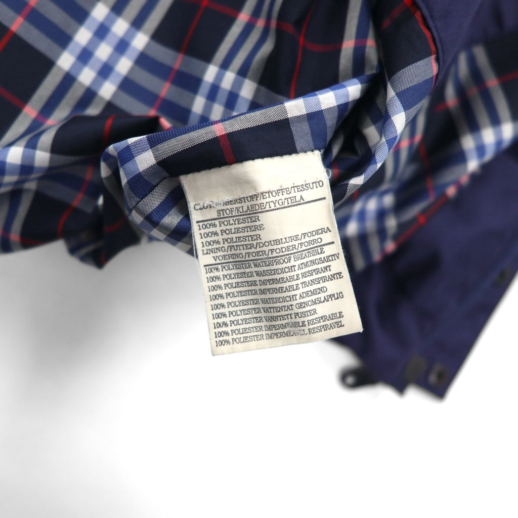 Burberry's GOLF Harrington Swing Top Jacket, Made in Portugal, Navy, Polyester, Nova Check Lining, Size L