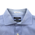 BURBERRY 日本製 ドレス シャツ XL ブルー CLUB COLLECTION カフスホール 胸ポケット
