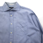 BURBERRY 日本製 ドレス シャツ XL ブルー CLUB COLLECTION カフスホール 胸ポケット