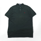 Polo by Ralph Lauren 90s Polo Shirt, Size XL, Green Cotton, Pique, Small Pony Embroidery