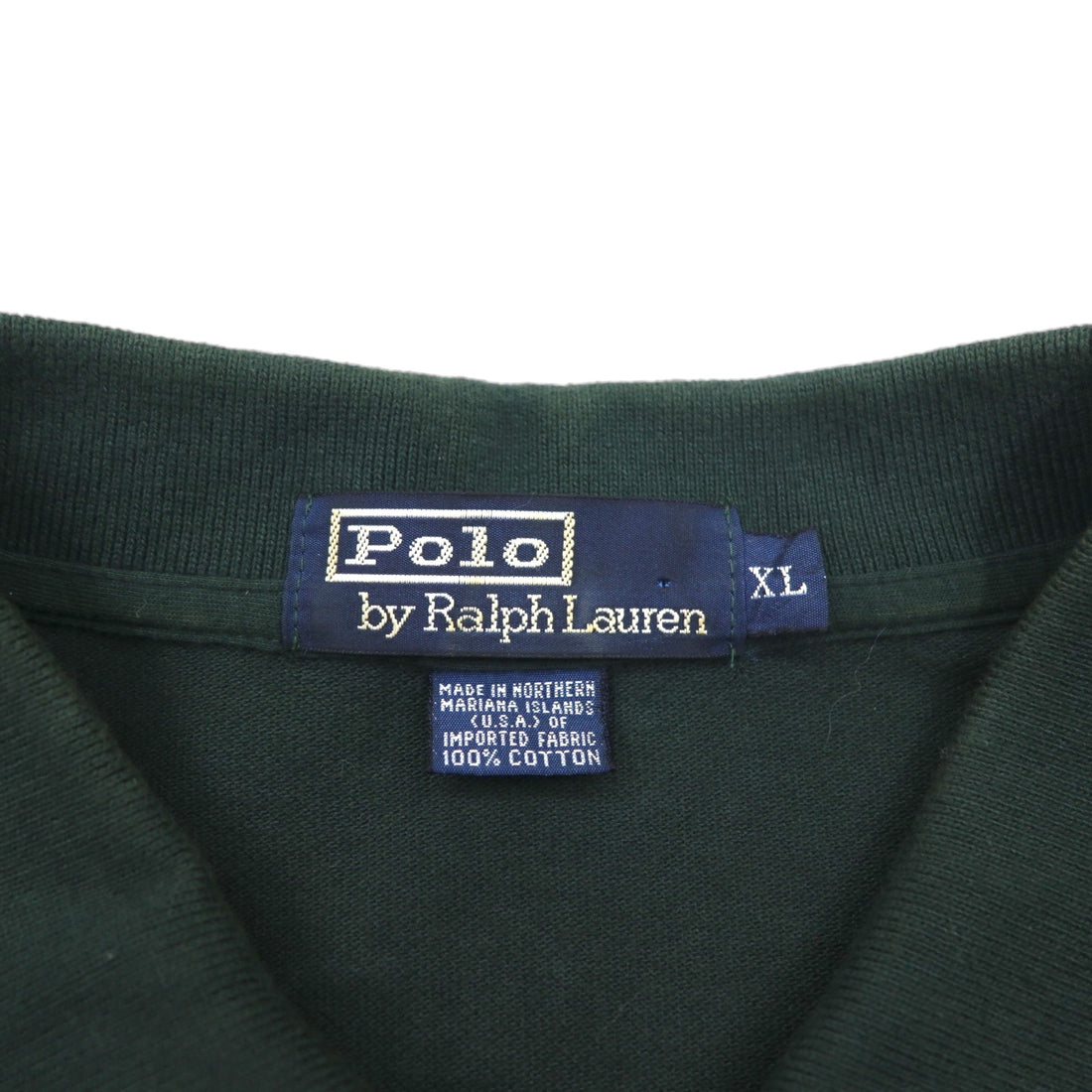 Polo by Ralph Lauren 90s Polo Shirt, Size XL, Green Cotton, Pique, Small Pony Embroidery