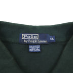 Polo by Ralph Lauren 90s Polo Shirt, Size XL, Green Cotton, Pique, Small Pony Embroidery