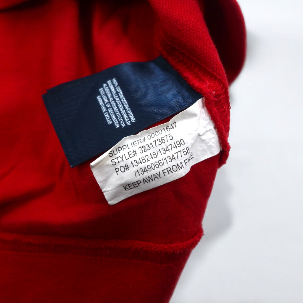 Polo by Ralph Lauren Big Pony Embroidered Half Button Hoodie, S, Red, Cotton, Pique