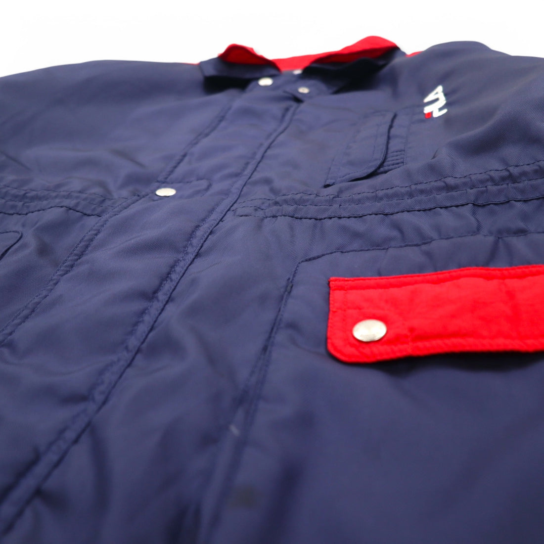 FILA 90年代 セーリングジャケット XL ネイビー ポリエステル ドローコード キルティングライナー
