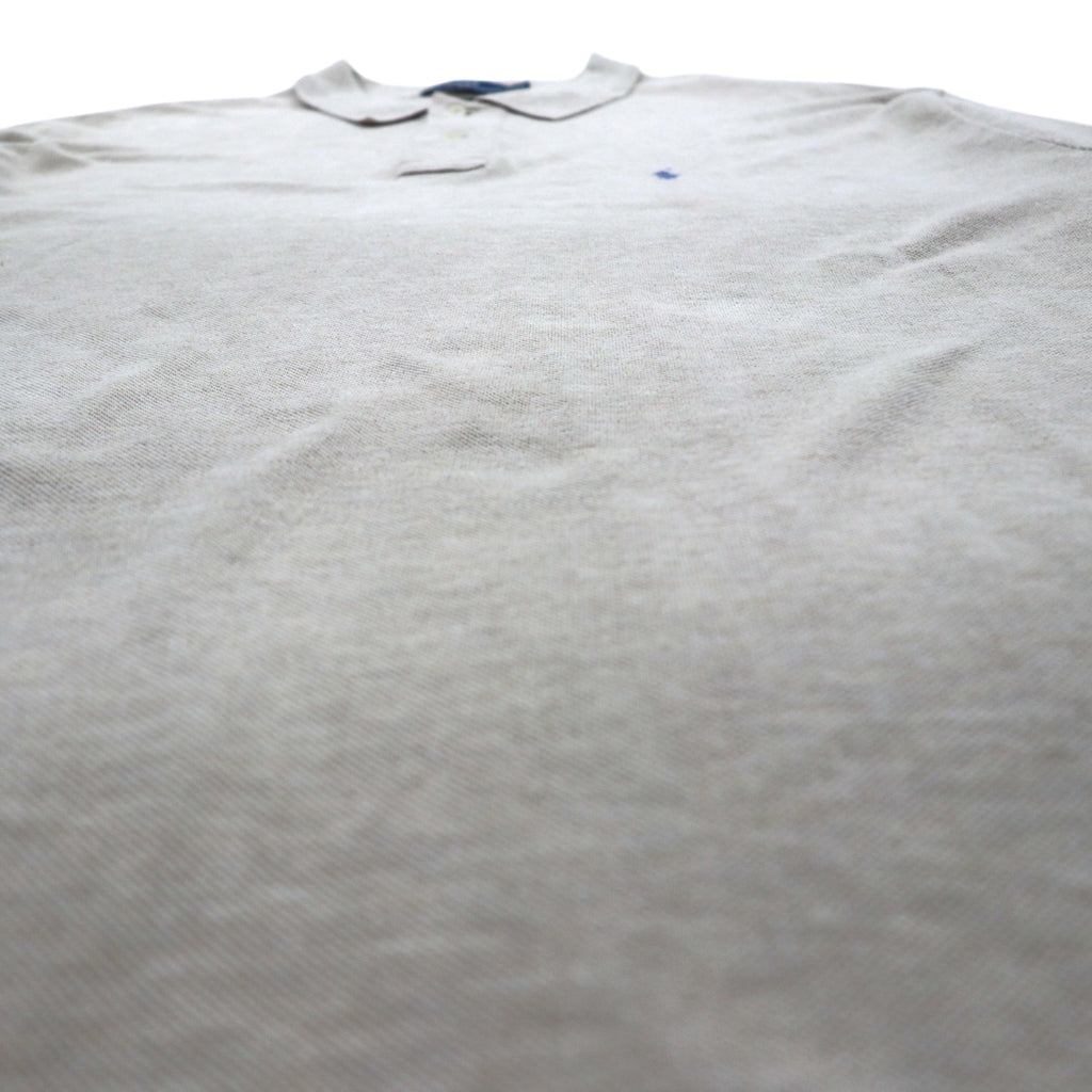 Polo Ralph Lauren 90年代 長袖ポロシャツ ラガーシャツ XL ベージュ 鹿の子 スモールポニー刺繡