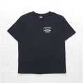 HARLEY DAVIDSON 00s Made in USA Fire Pattern Skull Print T-Shirt 2XL Black Cotton ST LOUIS MO