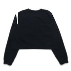 NIKE クロップド スウェット M ブラック 裏起毛 SWOOSH BB CREW FLEECE BV3934-011