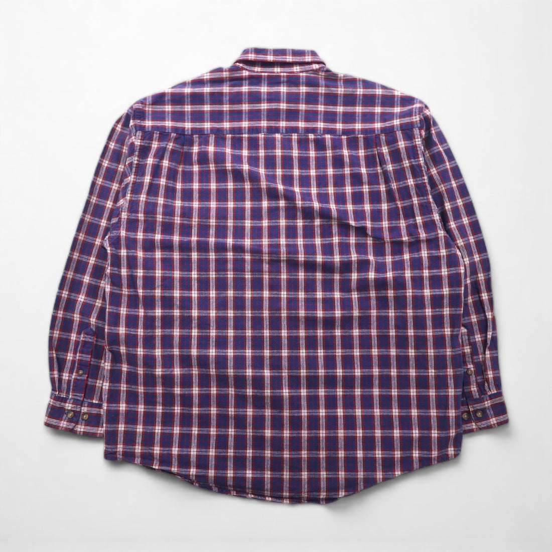Eddie Bauer 90年代 ボタンダウン フランネルシャツ L ネイビー コットン チェック