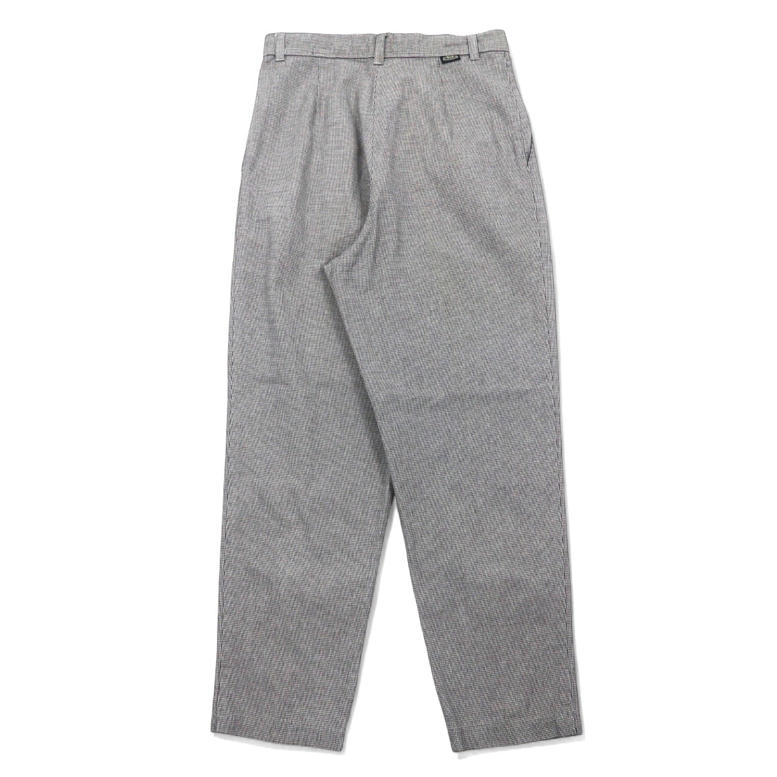 Lee Casuals 90s Wide Tapered Tuck Chino Pants, Large, Grey, Gun Club Check, Cotton, WRINKLE FREE, Made in the Dominican Republic