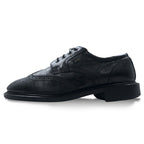 Made in Italy MAX COMFORT Wingtip Dress Shoes 26.5cm Black Leather 7517