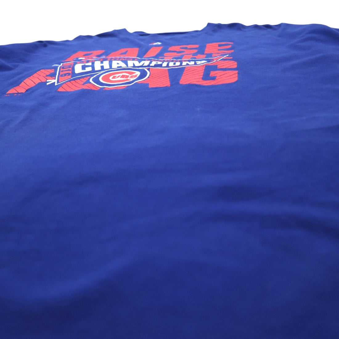 Majestic Long Sleeve T-Shirt, Long Tee, 3XL, Blue, Cotton, MLB CUBS, Big Size