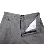 Lee Casuals 90s Wide Tapered Tuck Chino Pants, Large, Grey, Gun Club Check, Cotton, WRINKLE FREE, Made in the Dominican Republic