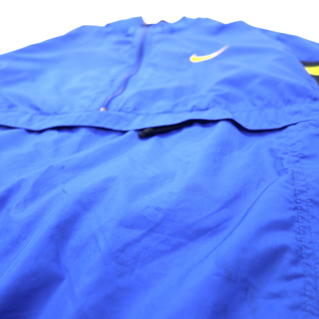 NIKE 90's Anorak Jacket Half Zip Nylon Jacket M Blue Polyester Mesh Switching Silver Tag Swoosh Logo Embroidery