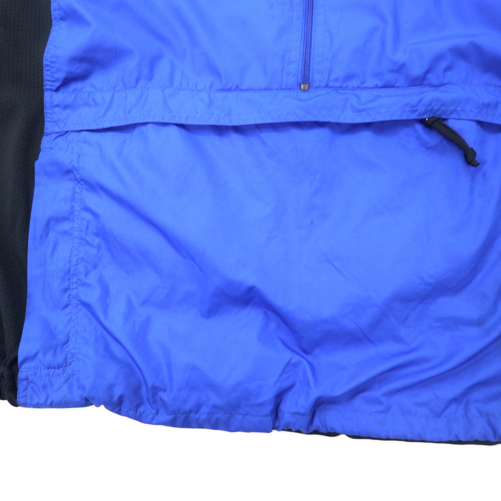 NIKE 90's Anorak Jacket Half Zip Nylon Jacket M Blue Polyester Mesh Switching Silver Tag Swoosh Logo Embroidery