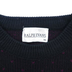 90s Vintage Jacquard Knit Sweater with Bandana Print, Size M, Black, Ralph Evans, Unused