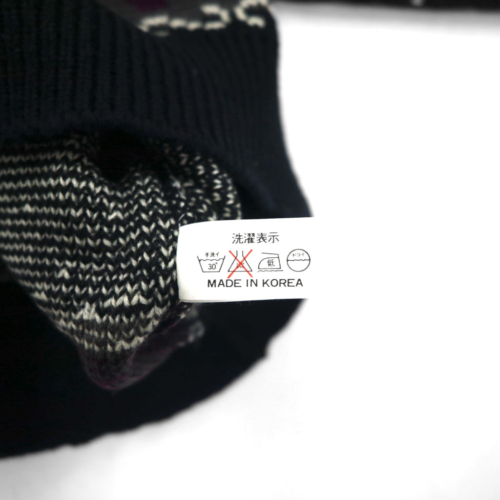 90s Vintage Jacquard Knit Sweater with Bandana Print, Size M, Black, Ralph Evans, Unused