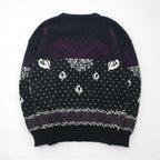 90s Vintage Jacquard Knit Sweater with Bandana Print, Size M, Black, Ralph Evans, Unused