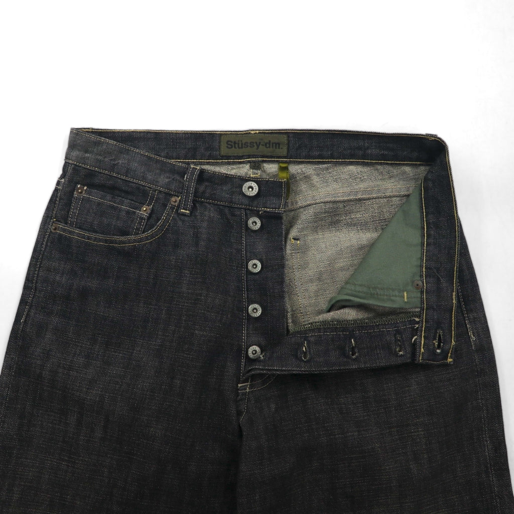 Stussy -dm 90s Made in USA Old Stussy Straight Denim Pants, Size M, Gray, Cotton