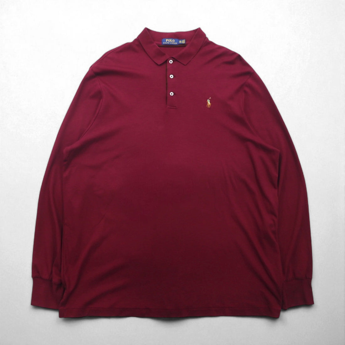 Polo Ralph Lauren 長袖ポロシャツ ラガーシャツ 2XL ボルドー スモールポニー刺繡