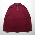 Polo Ralph Lauren 長袖ポロシャツ ラガーシャツ 2XL ボルドー スモールポニー刺繡