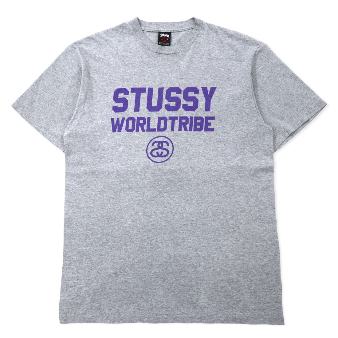 日本然リトテ-古着オンライン-stussy 00年代 シャネルロゴ Tシャツ L グレー コットン WORLD TRIBE 黒タグ メキシコ製-Stussy 00s Chanel Logo T-SHIRT L Gray Cotton WORLD TRIBE Black Tag Mexico Made