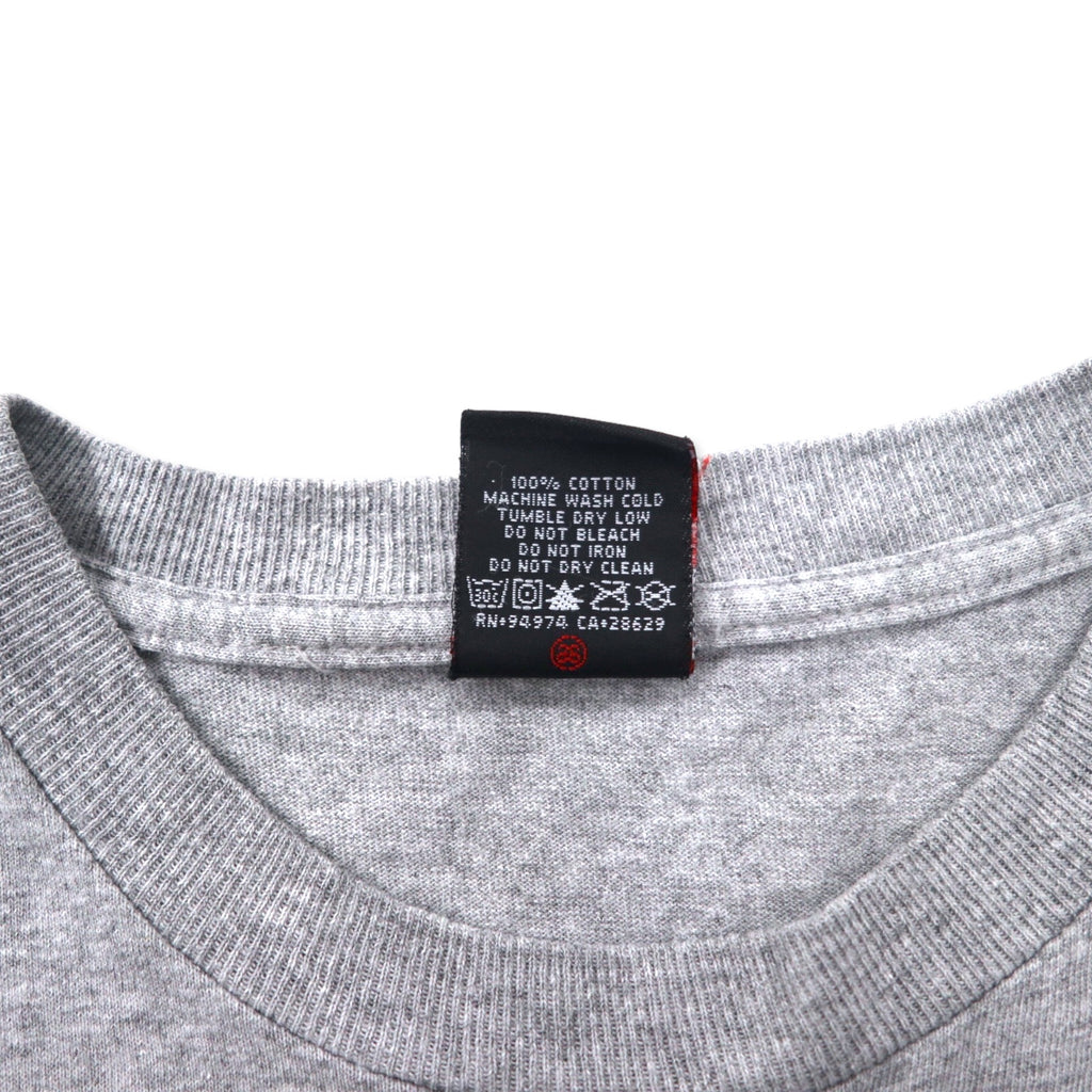 stussy 00's Chanel Logo T-shirt L Gray Cotton WORLD TRIBE Black Tag Made in Mexico