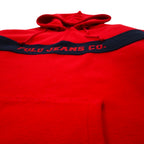 POLO JEANS CO. RALPH LAUREN 90s fleece half-zip hoodie XL red polyester logo