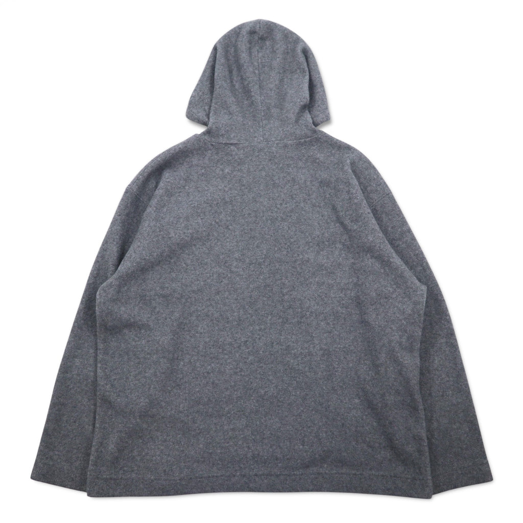 POLO JEANS CO. RALPH LAUREN 90s fleece half-zip hoodie L gray polyester logo
