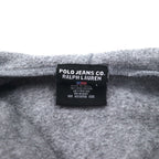 POLO JEANS CO. RALPH LAUREN 90s fleece half-zip hoodie L gray polyester logo