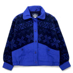 日本然リトテ-古着オンライン-WOOLRICH USA製 80年代 ノルディック柄 ブランケットジャケット M ブルー ウール 紺タグ-WOOLRICH USA Made 80's Nordic Pattern Blanket Jacket M Blue Wool Navy Tag
