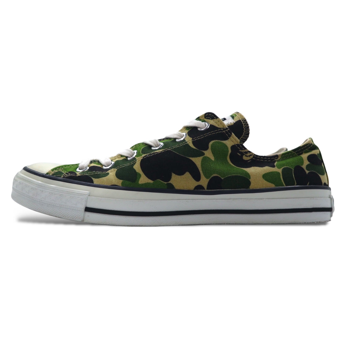 A BATHING APE Canvas Sneakers 28cm Khaki Camo Pattern APE STA GREEN CAMO LO Made in Japan