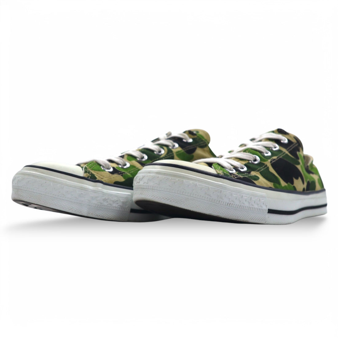 A BATHING APE Canvas Sneakers 28cm Khaki Camo Pattern APE STA GREEN CAMO LO Made in Japan