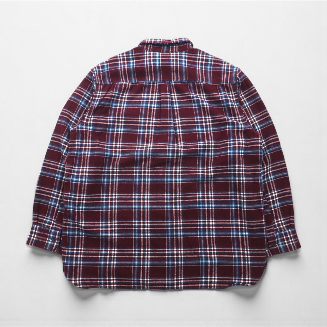 L.L.Bean シャミークロス フランネルシャツ L ボルドー TRADITIONAL FIT チェック ダブルポケット 277981