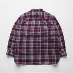 L.L.Bean シャミークロス フランネルシャツ L ボルドー TRADITIONAL FIT チェック ダブルポケット 277981