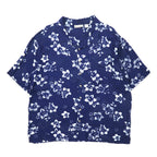 日本然リトテ-古着オンライン-Sun Casuals アロハシャツ オープンカラー 3X ネイビー レーヨン 総柄 ハイビスカス-Sun Casuals Hawaiian Shirt Open Collar 3X Navy Rayon Patterned Hibiscus