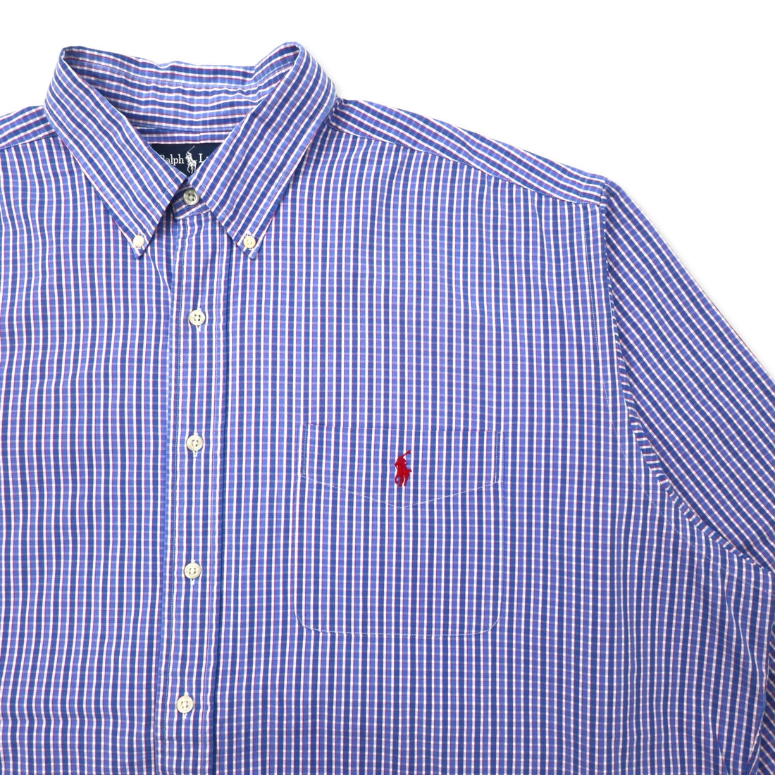 Ralph Lauren Button Down Shirt XXL Blue Check Cotton BLAIRE Small Pony Embroidery