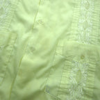 ROMANI 80s Cuban Box Shirt, Size XL, Yellow, Polyester and Cotton, Embroidered