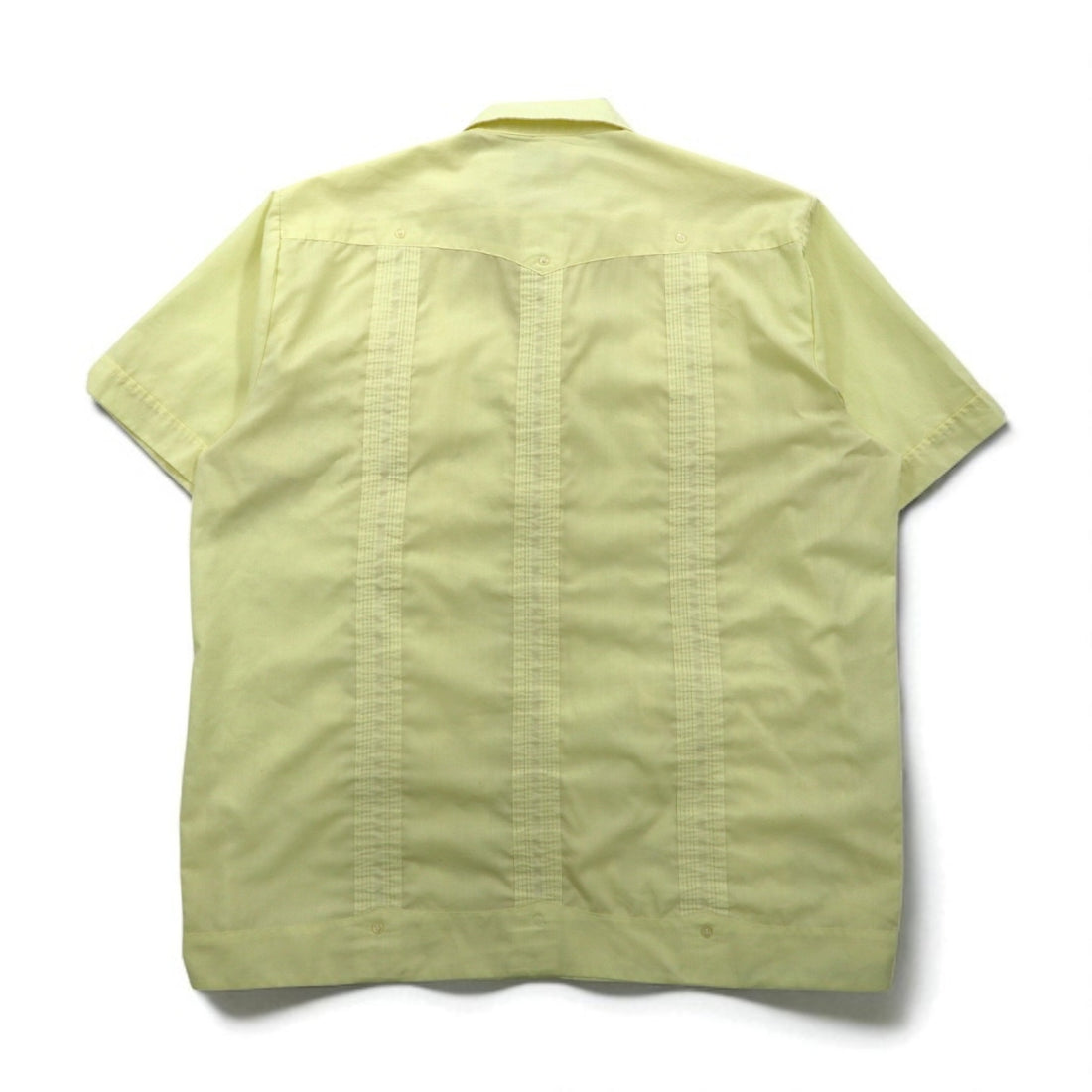 ROMANI 80s Cuban Box Shirt, Size XL, Yellow, Polyester and Cotton, Embroidered