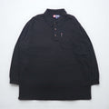CHAPS RALPH LAUREN 長袖ポロシャツ ラガーシャツ XL ブラック コットン 胸ポケット
