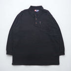 CHAPS RALPH LAUREN 長袖ポロシャツ ラガーシャツ XL ブラック コットン 胸ポケット