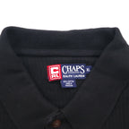 CHAPS RALPH LAUREN 長袖ポロシャツ ラガーシャツ XL ブラック コットン 胸ポケット